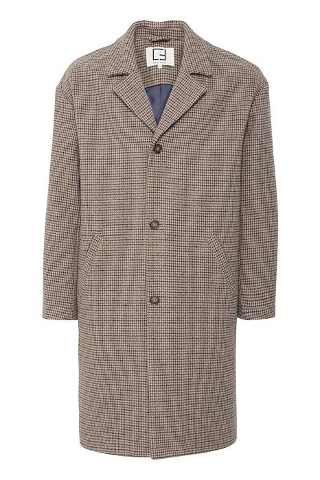 Casual Friday Claes Houndstooth Cheked Relaxed Coat