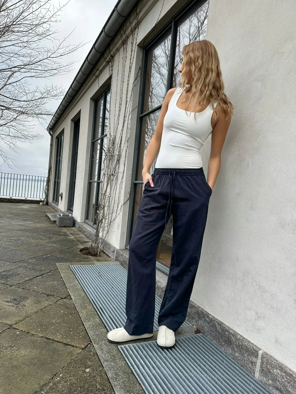 Neo Noir Sonar Linen Pants Unisex