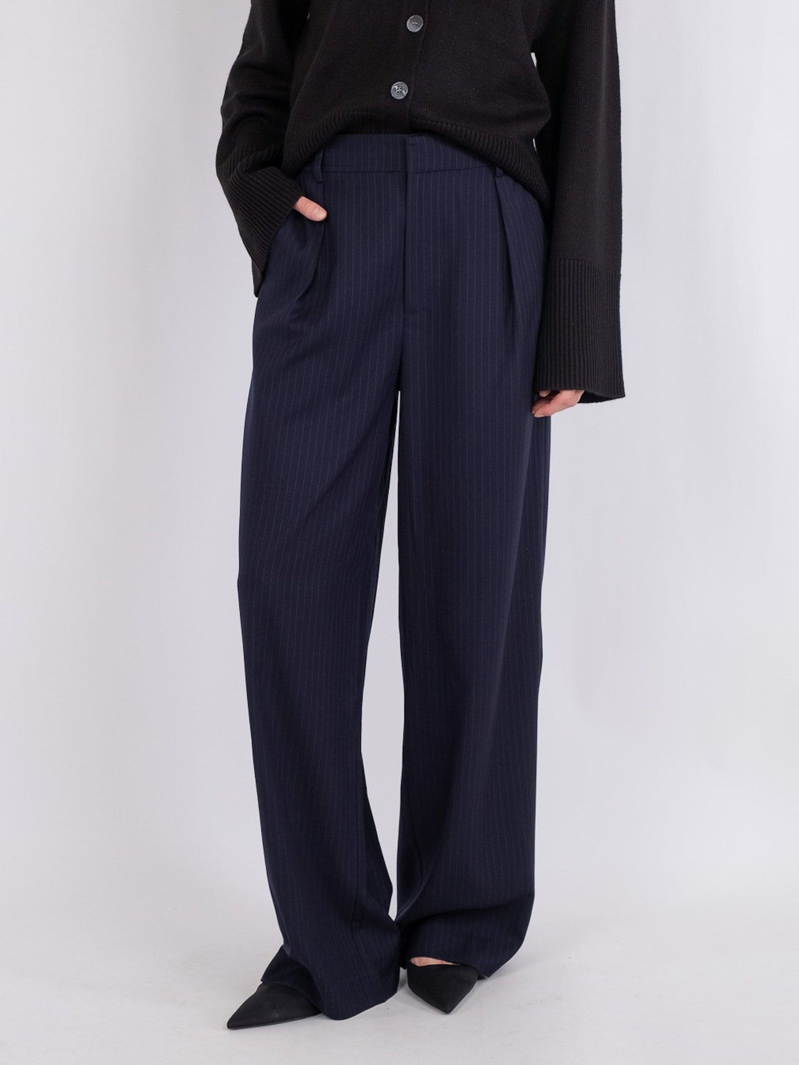 Buy Neo Noir Alice Pinstripe Pants - Offwhite