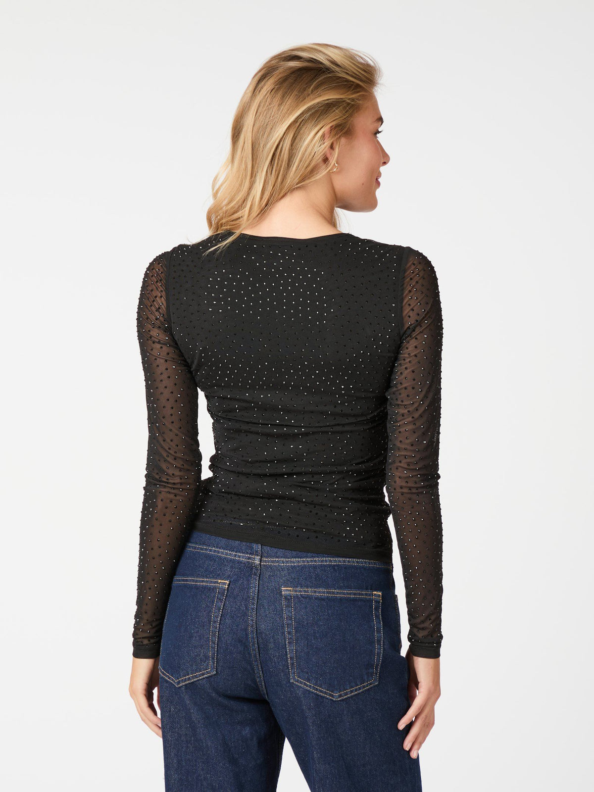 Neo Noir Basira Stone Mesh Blouse