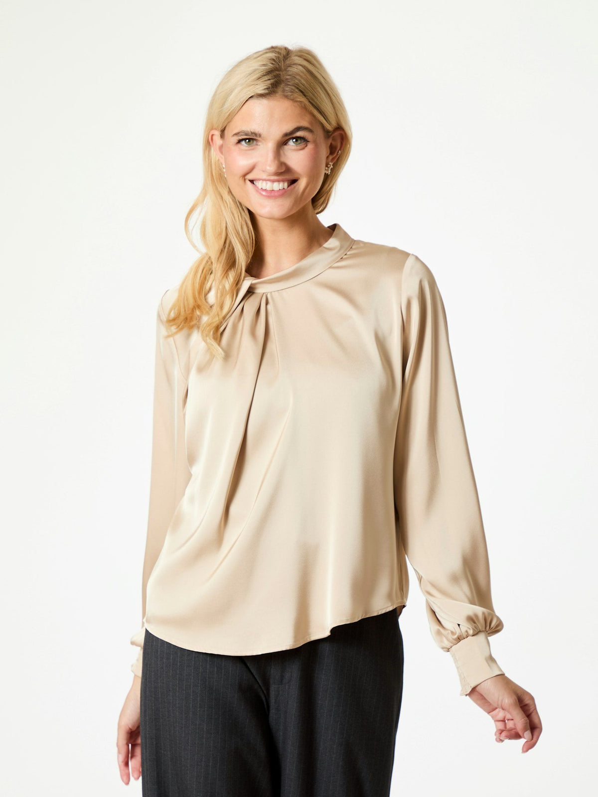 Neo Noir Fairy Drapy Satin Blouse