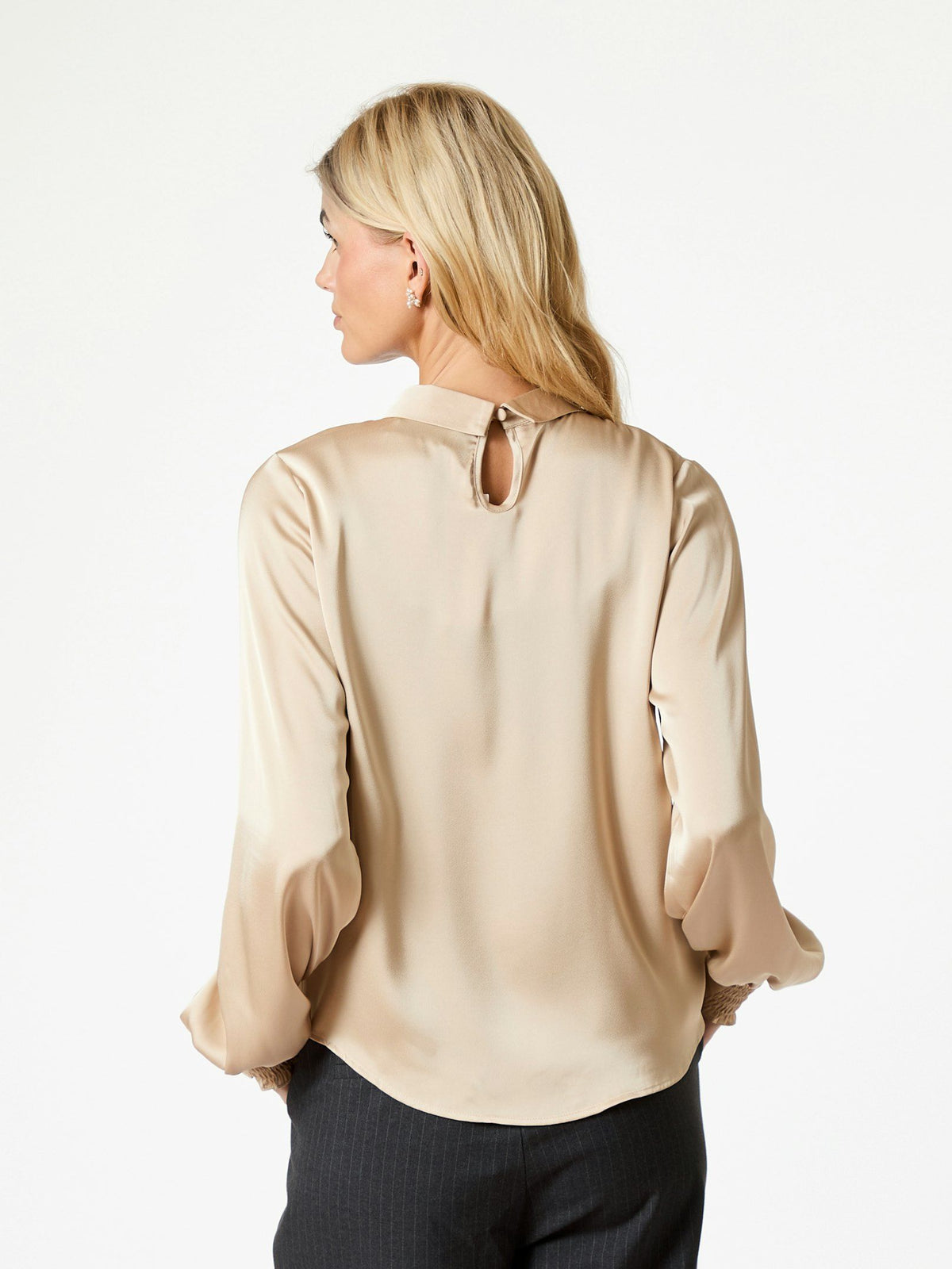 Neo Noir Fairy Drapy Satin Blouse