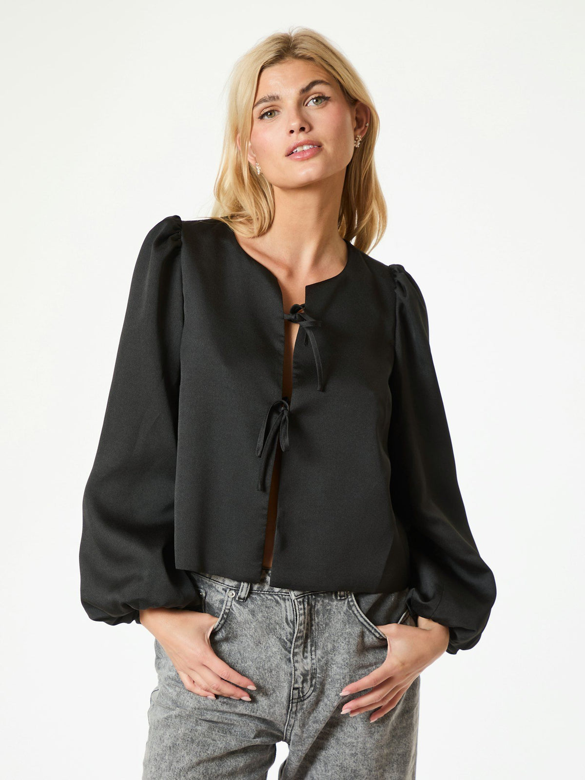 Neo Noir Daliska Dull Satin Blouse