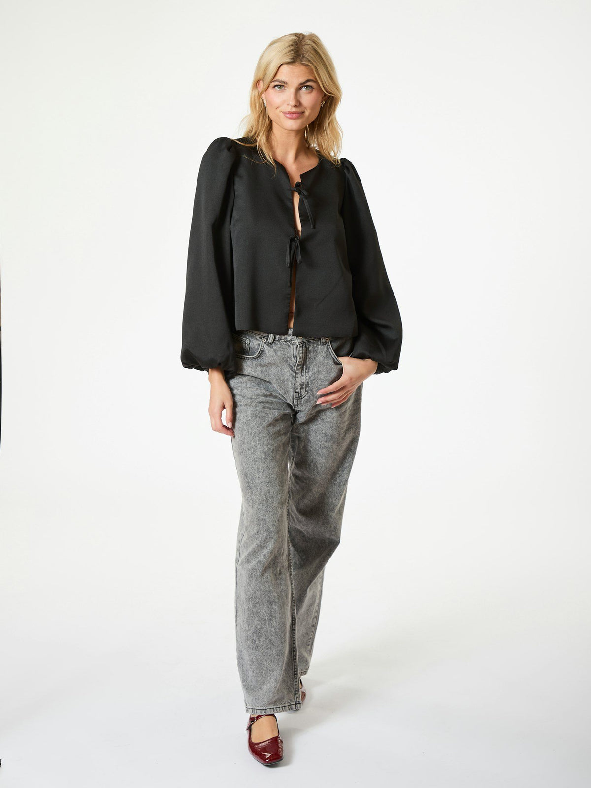 Neo Noir Daliska Dull Satin Blouse