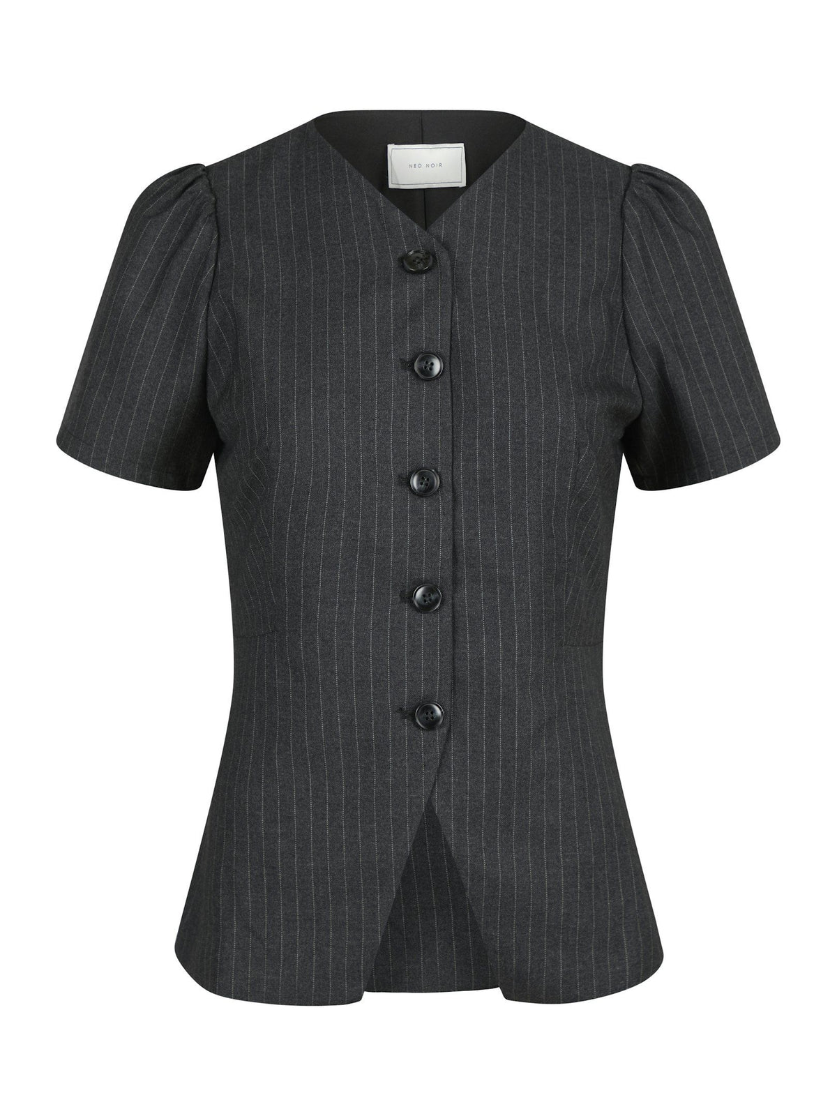 Neo Noir Jules Pinstripe Blouse