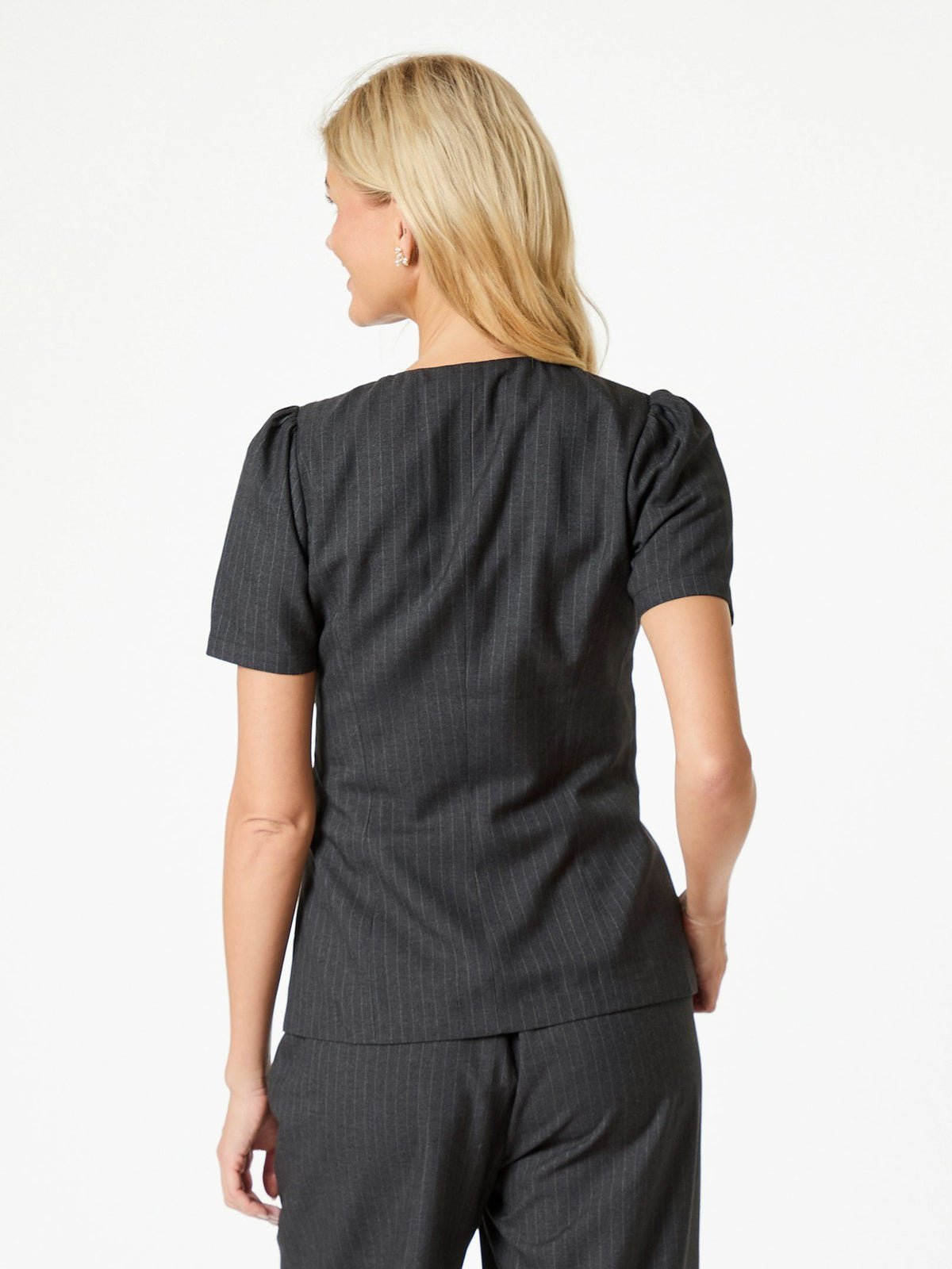 Neo Noir Jules Pinstripe Blouse