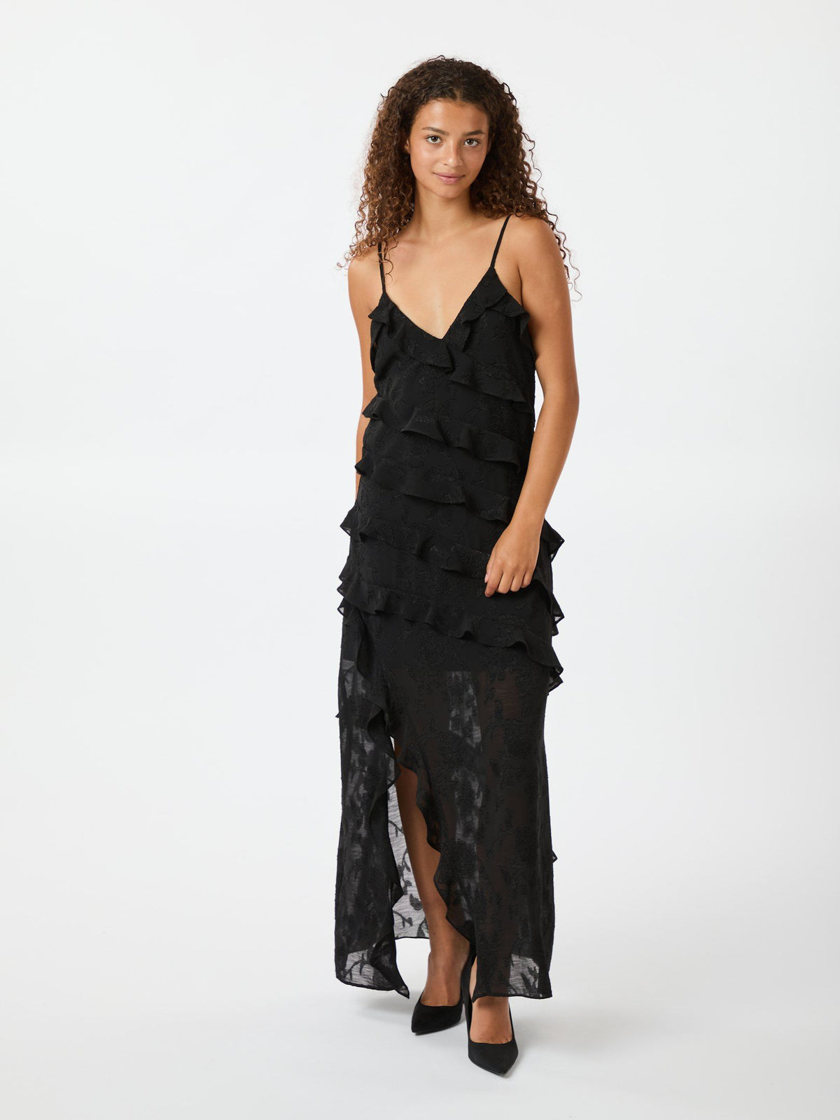 Neo Noir Palazzo Burnout Dress