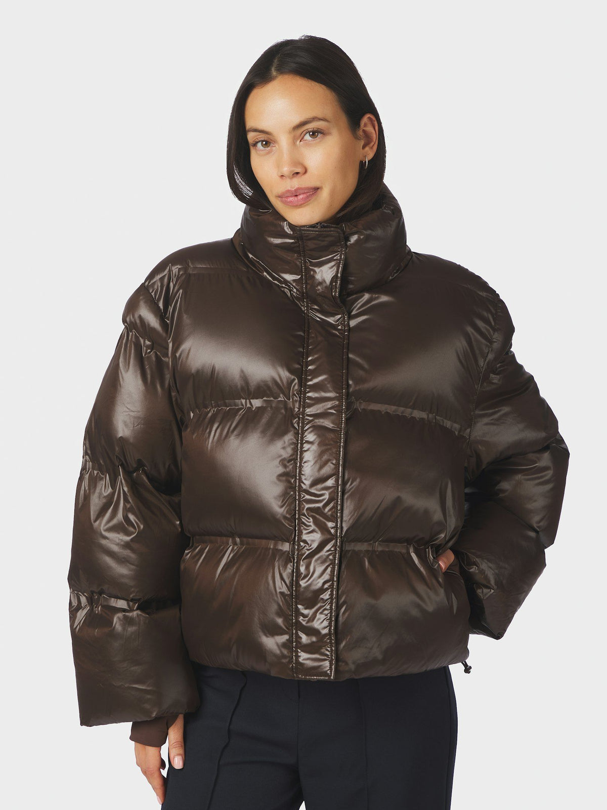 Neo Noir Rhea Shiny Puffer Jacket