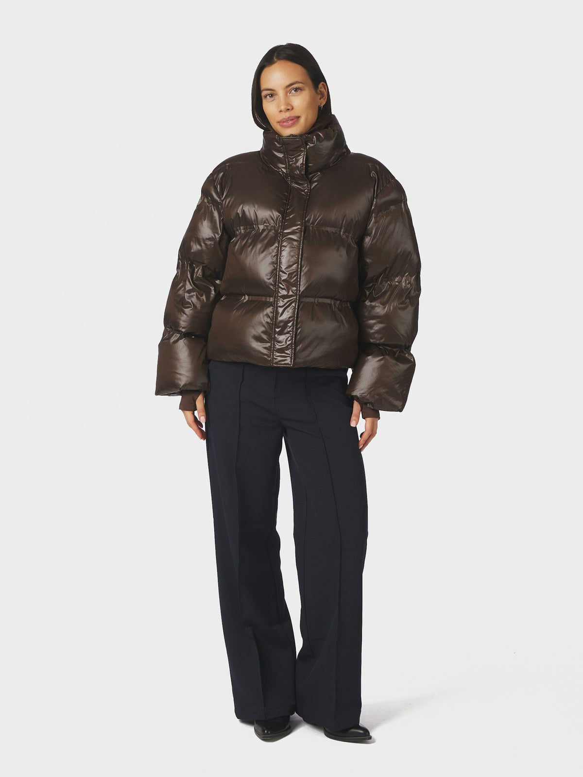 Neo Noir Rhea Shiny Puffer Jacket