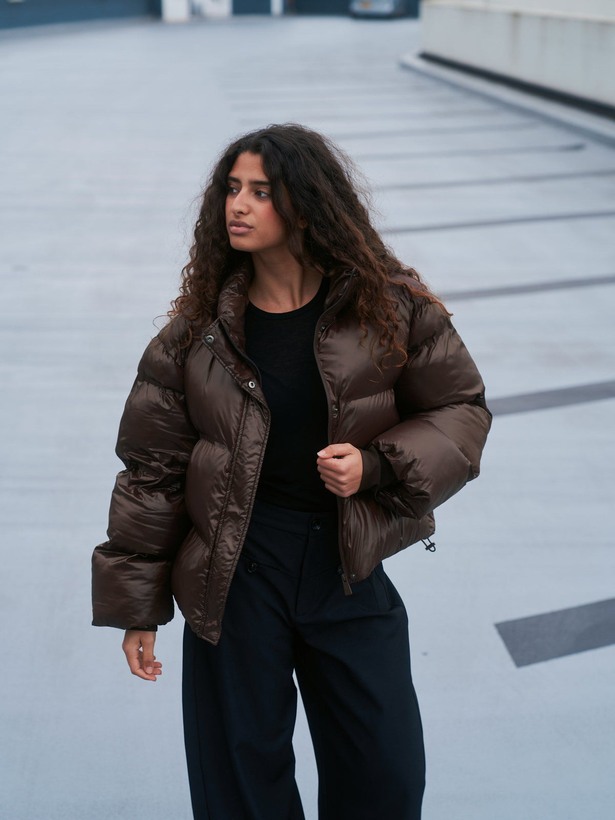 Neo Noir Rhea Shiny Puffer Jacket