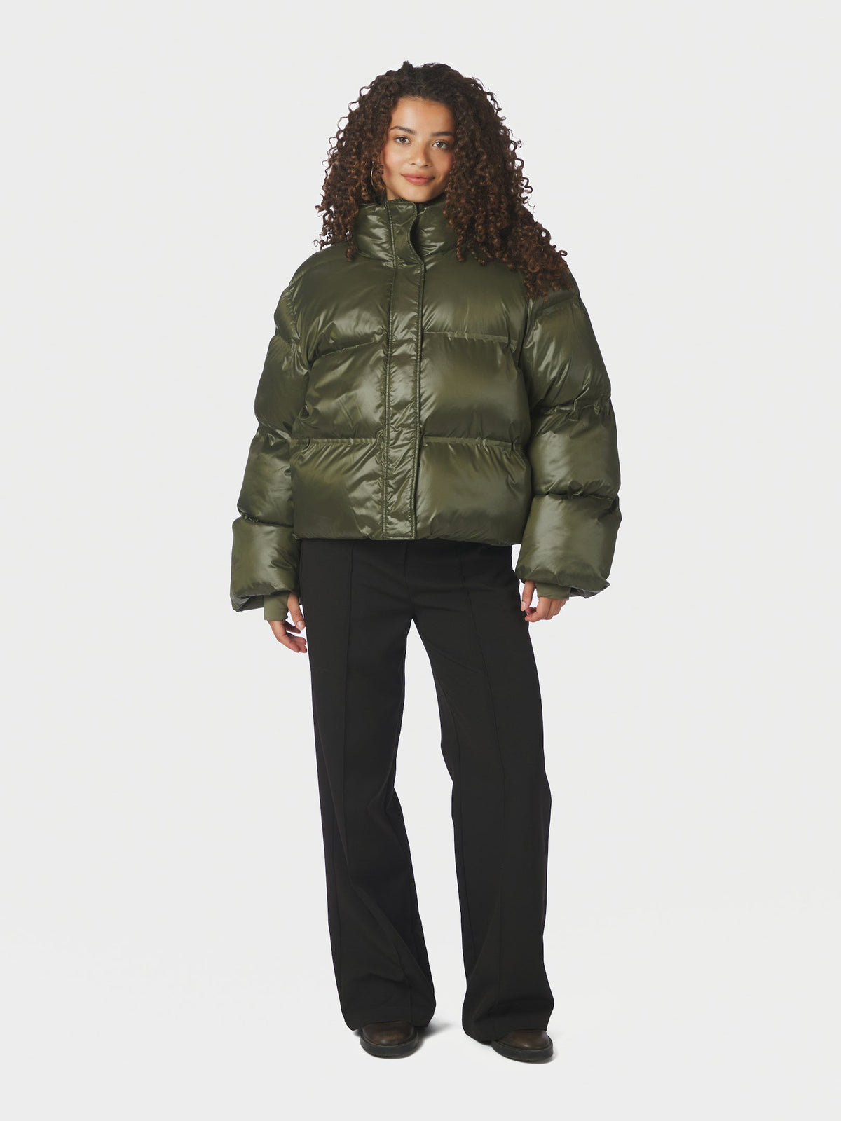 Neo Noir Rhea Shiny Puffer Jacket