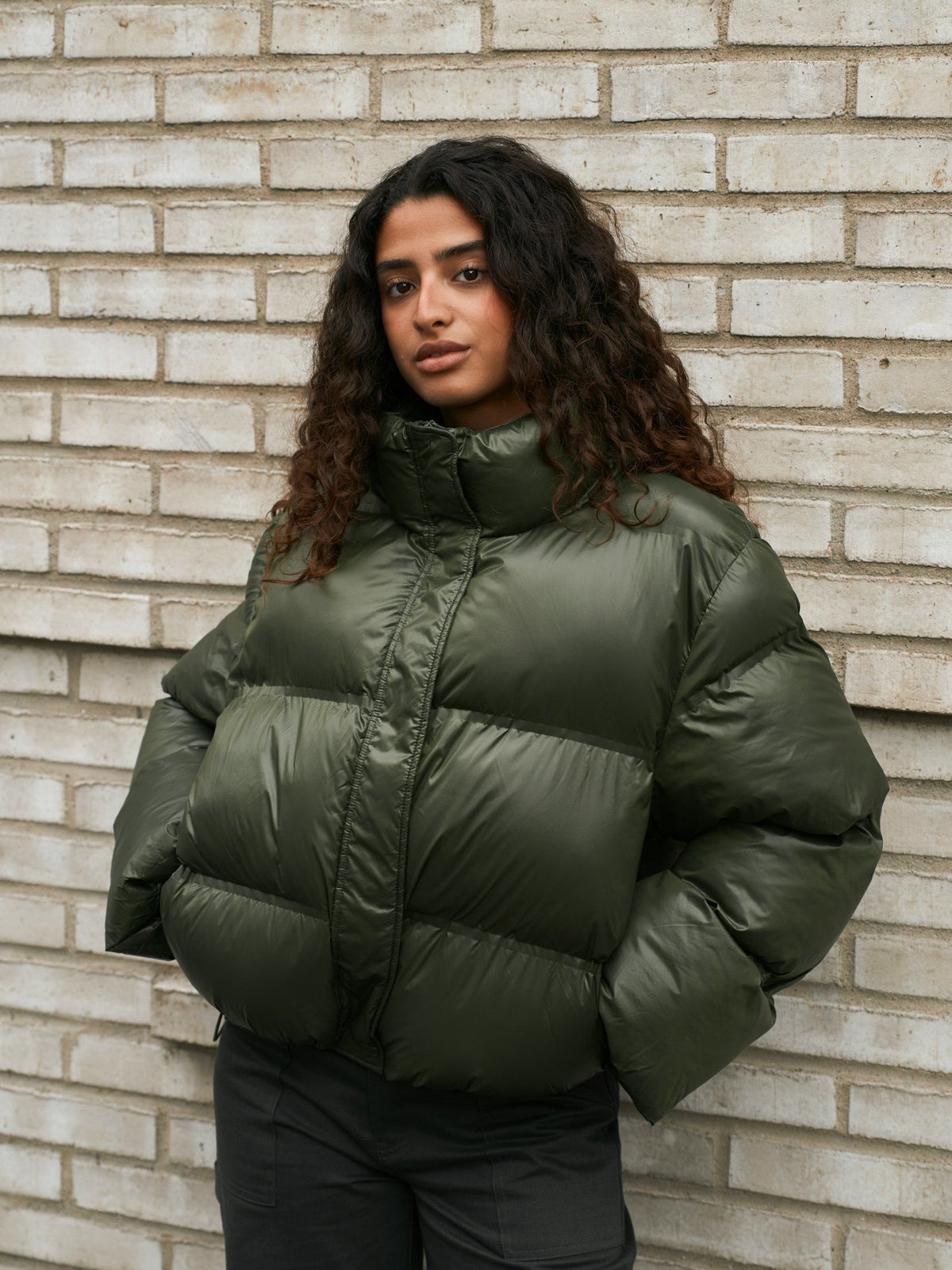 Neo Noir Rhea Shiny Puffer Jacket