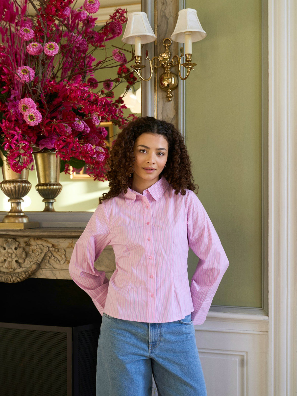 Neo Noir Rosa Shadow Stripe Shirt