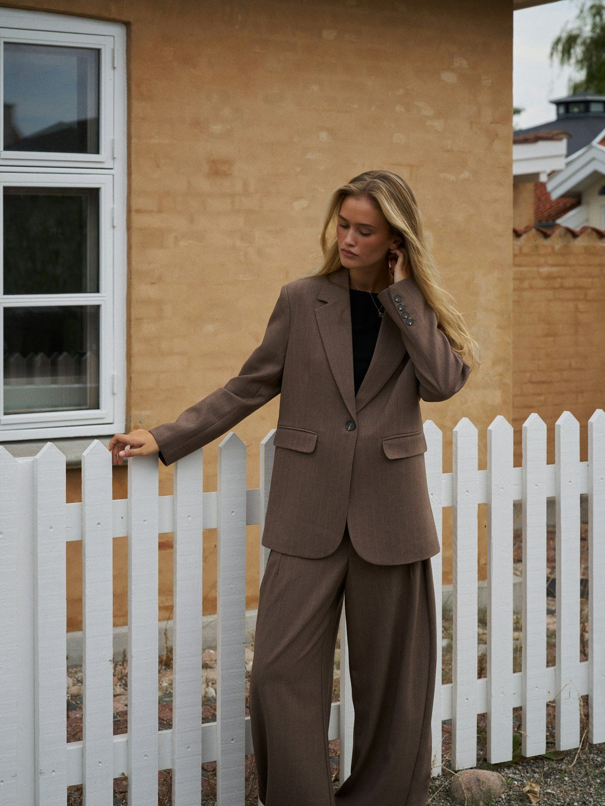 Neo Noir Gaby Pinstripe Blazer