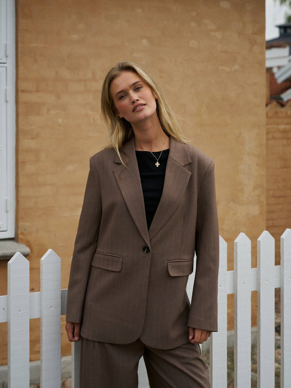 Neo Noir Gaby Pinstripe Blazer