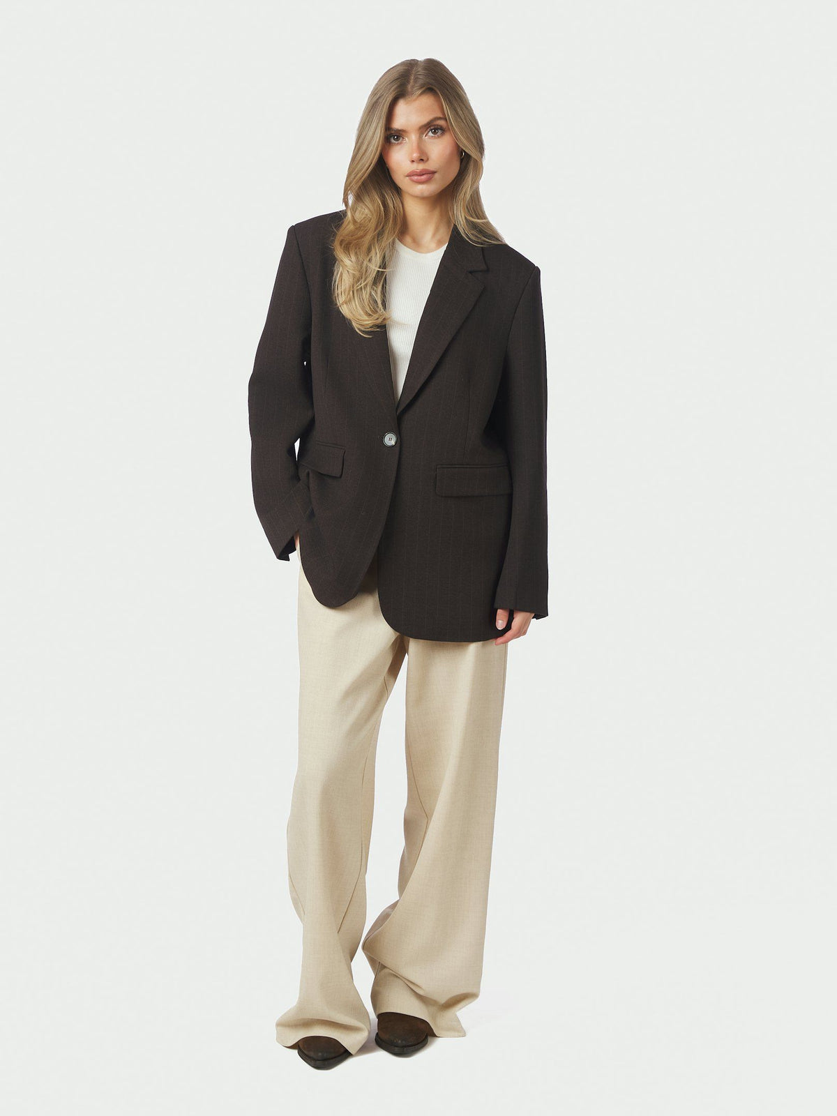 Neo Noir Gaby Pinstripe Blazer