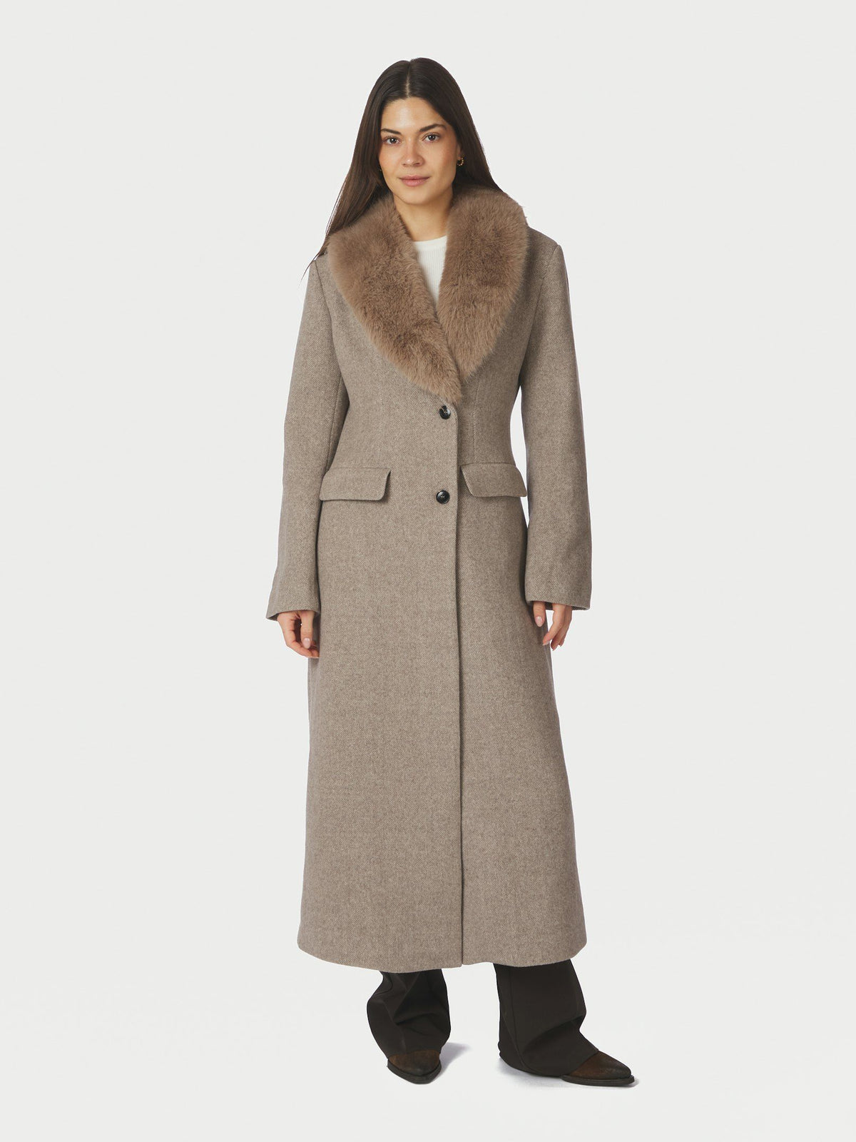 Neo Noir Corina Herringbone Twill Coat