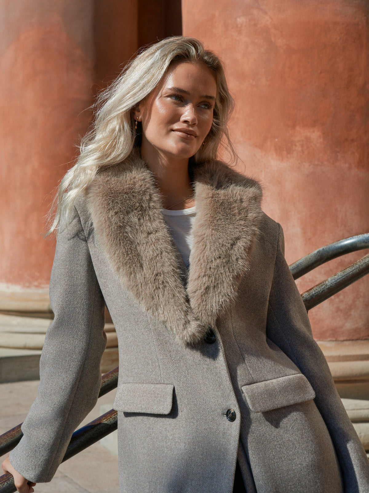 Neo Noir Corina Herringbone Twill Coat