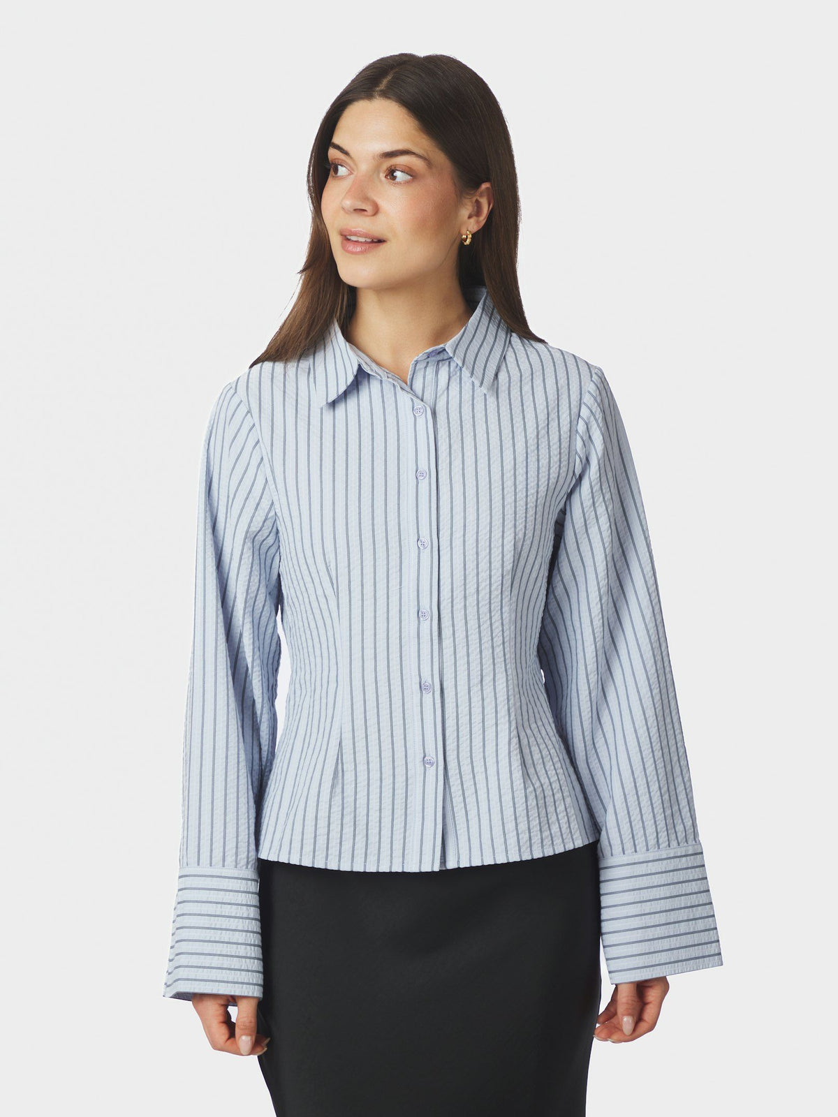 Neo Noir Rosa Striped Crepe Shirt