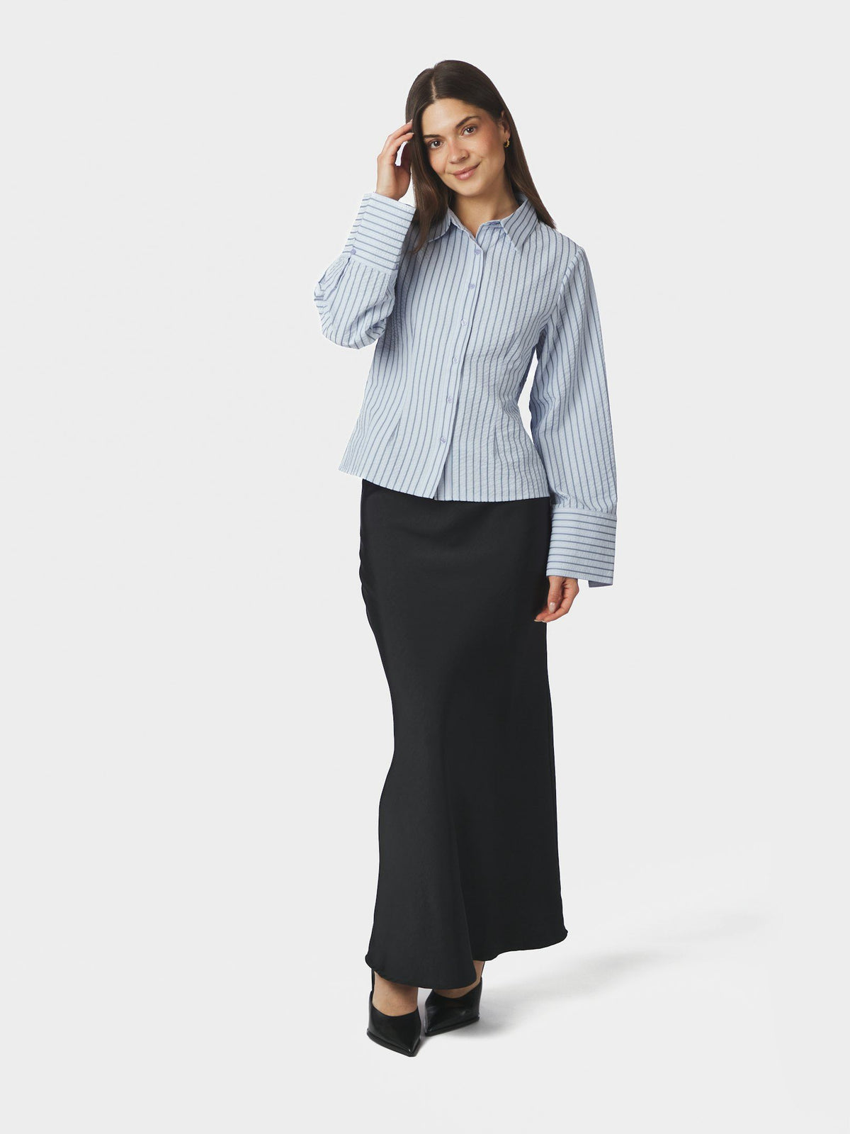 Neo Noir Rosa Striped Crepe Shirt