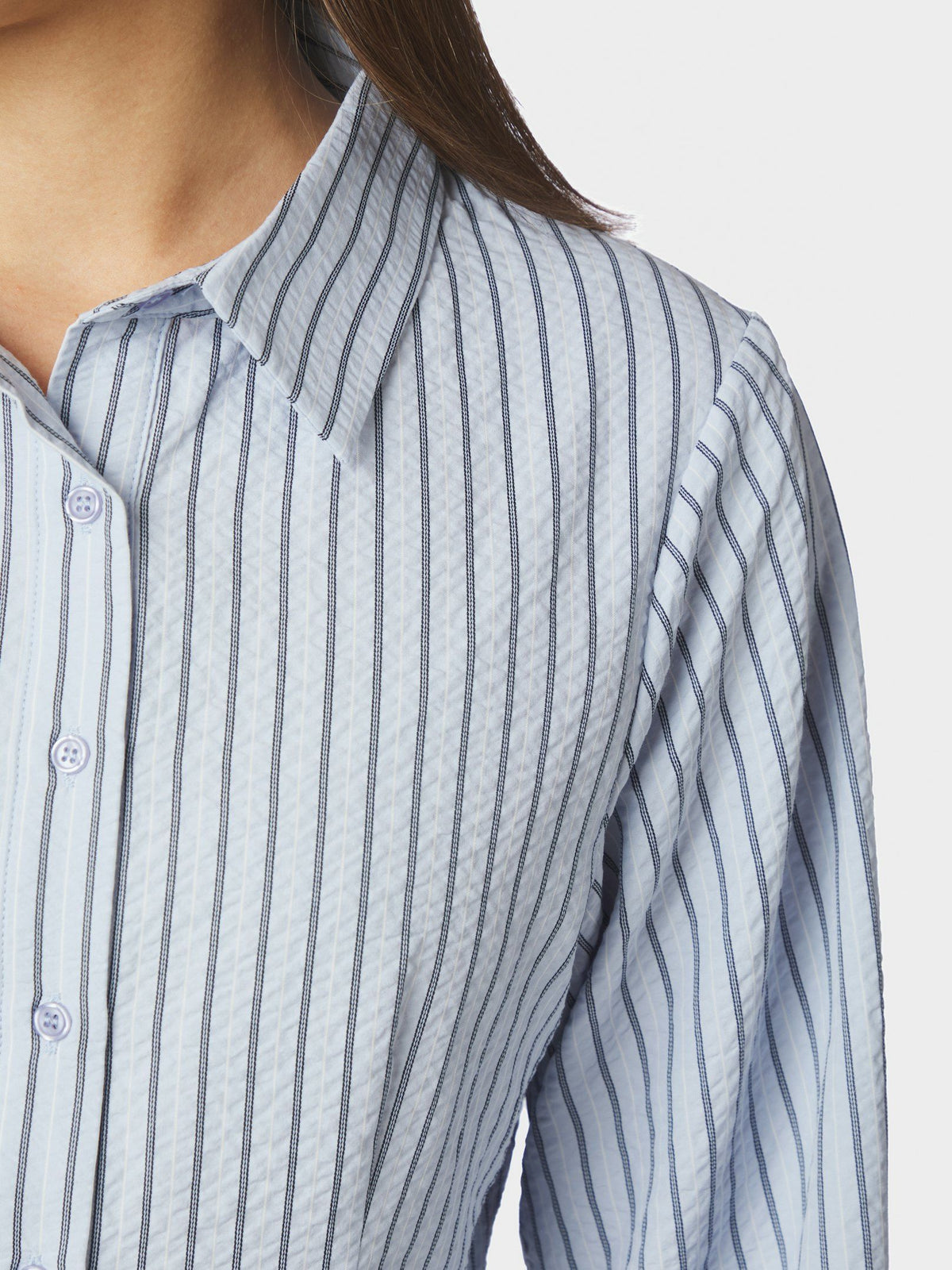 Neo Noir Rosa Striped Crepe Shirt