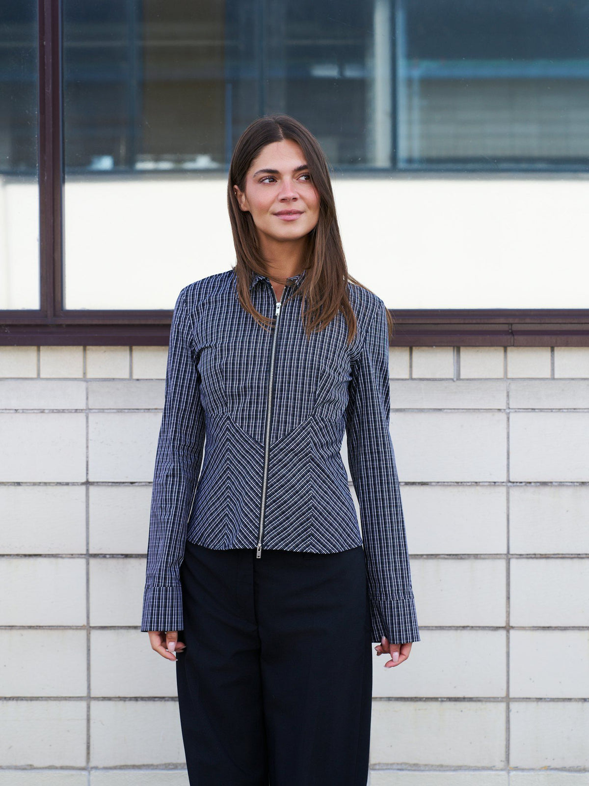 Neo Noir Cathy Zip Shirt