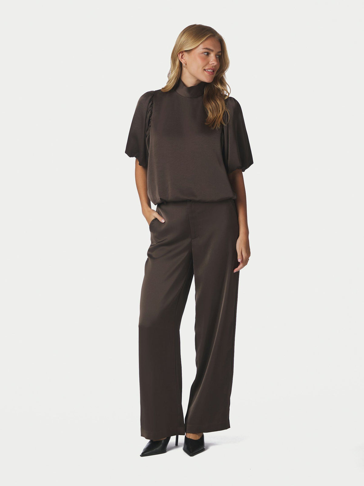 Neo Noir Parisa Heavy Sateen Blouse