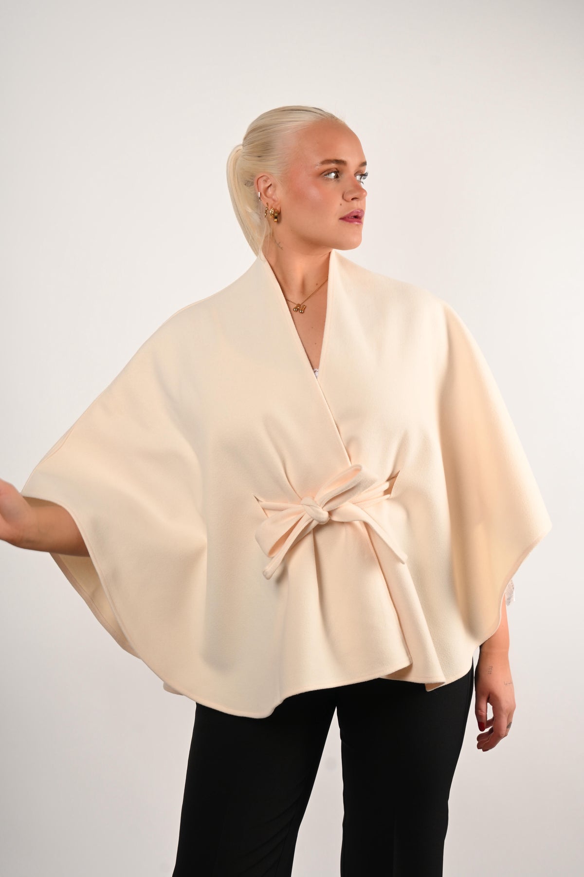 Tie-front cape