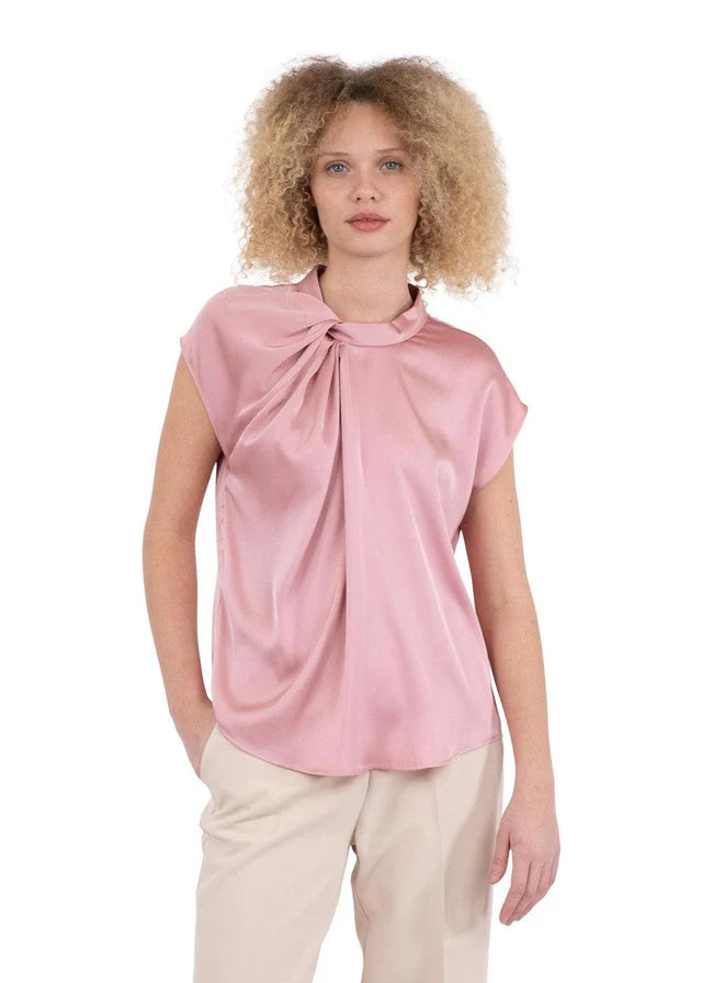 Neo Noir Fleur Drapy Satin Blouse