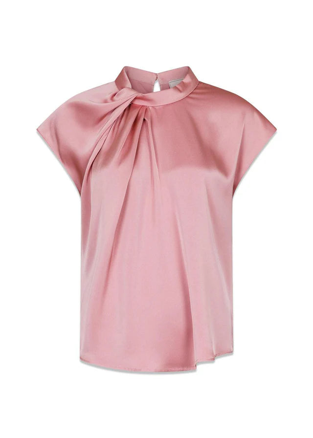 Neo Noir Fleur Drapy Satin Blouse