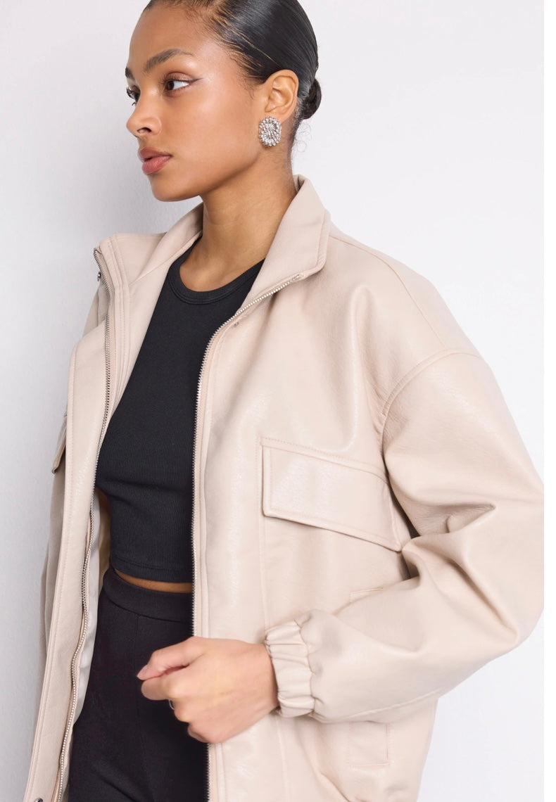 P.U Bomber Jakki - Beige