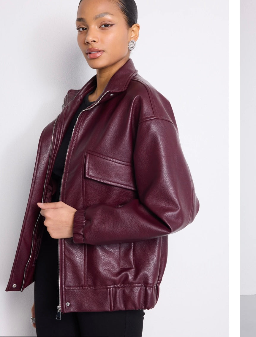 P.U Bomber Jakki - Burgundy