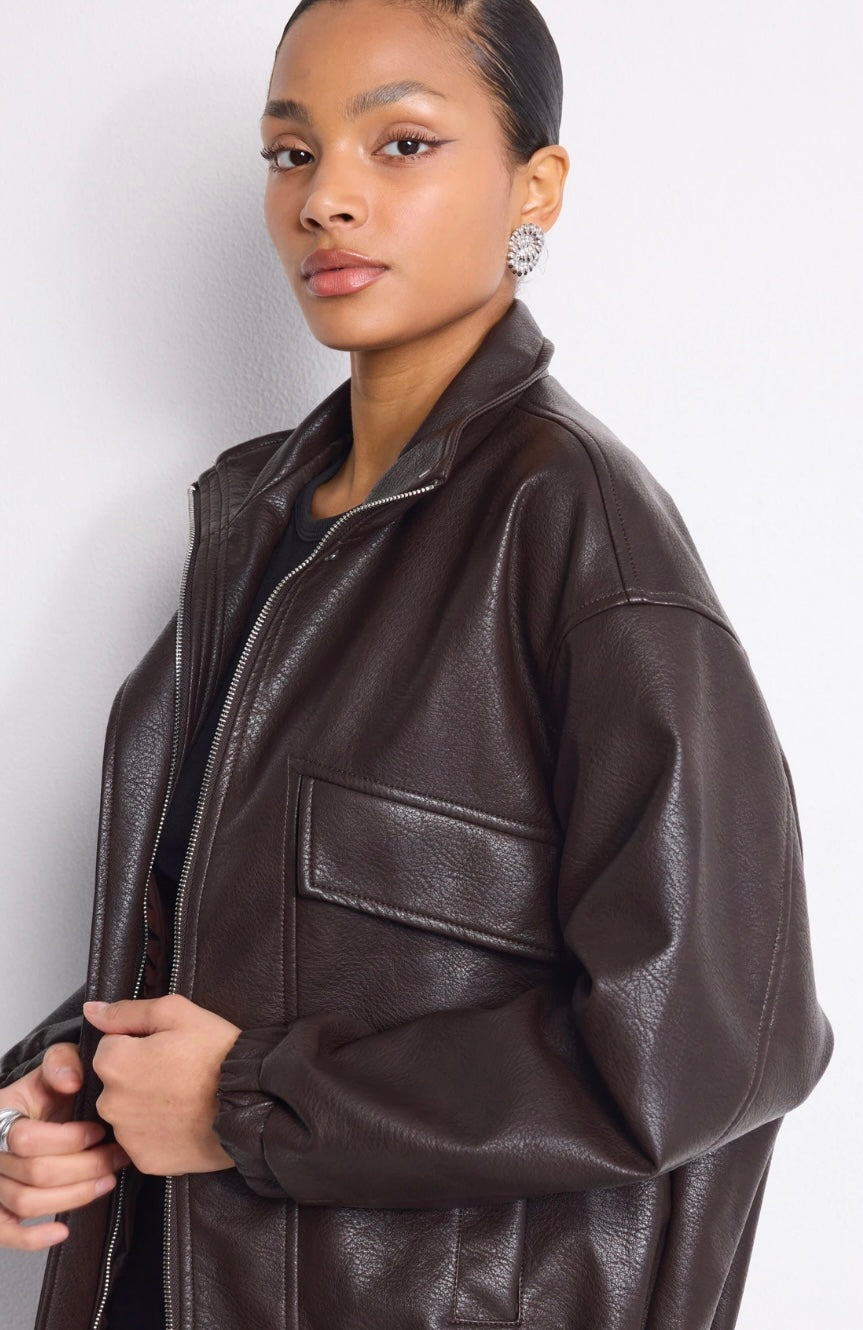 P.U Bomber Jakki - Dark Brown