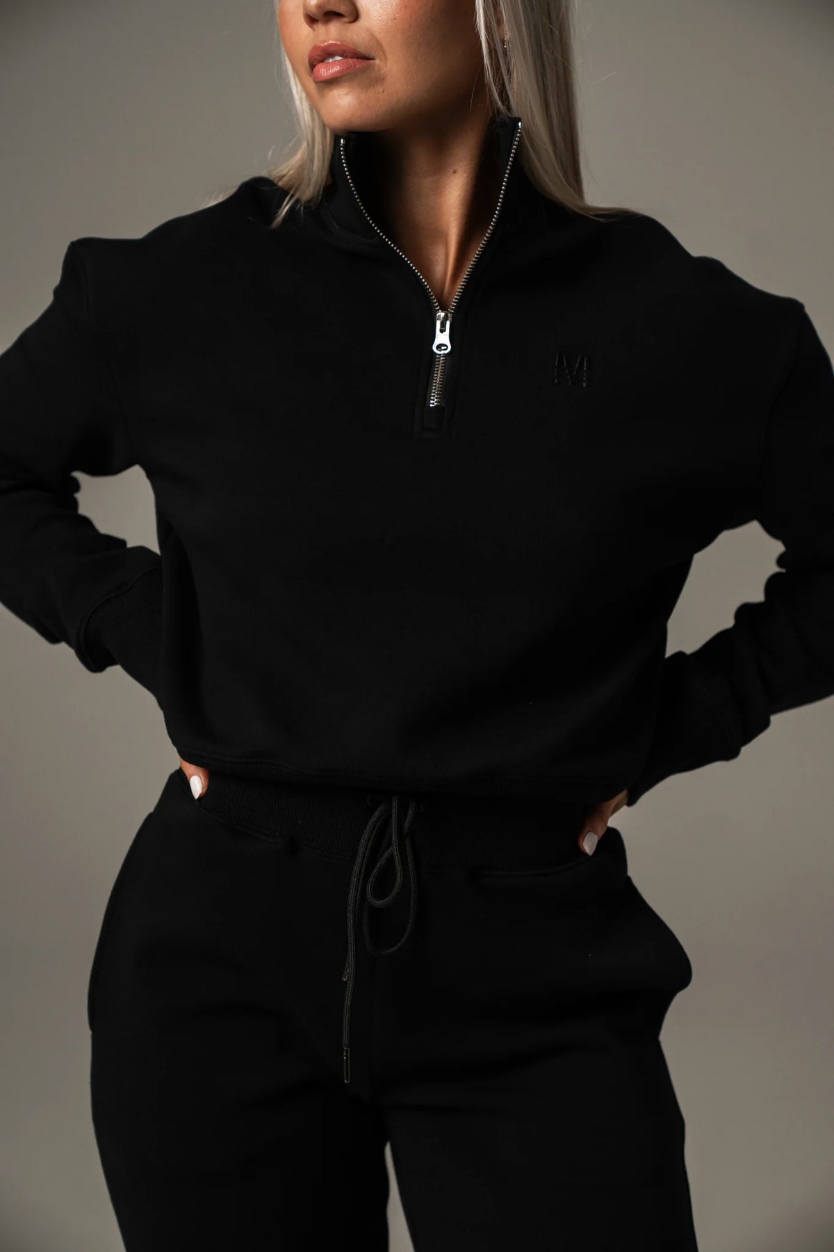 M fitness Paris zip up - Svartur