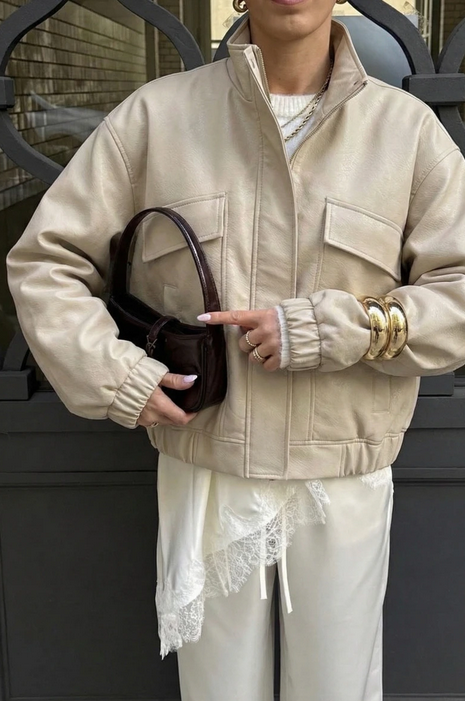 P.U Bomber Jakki - Beige