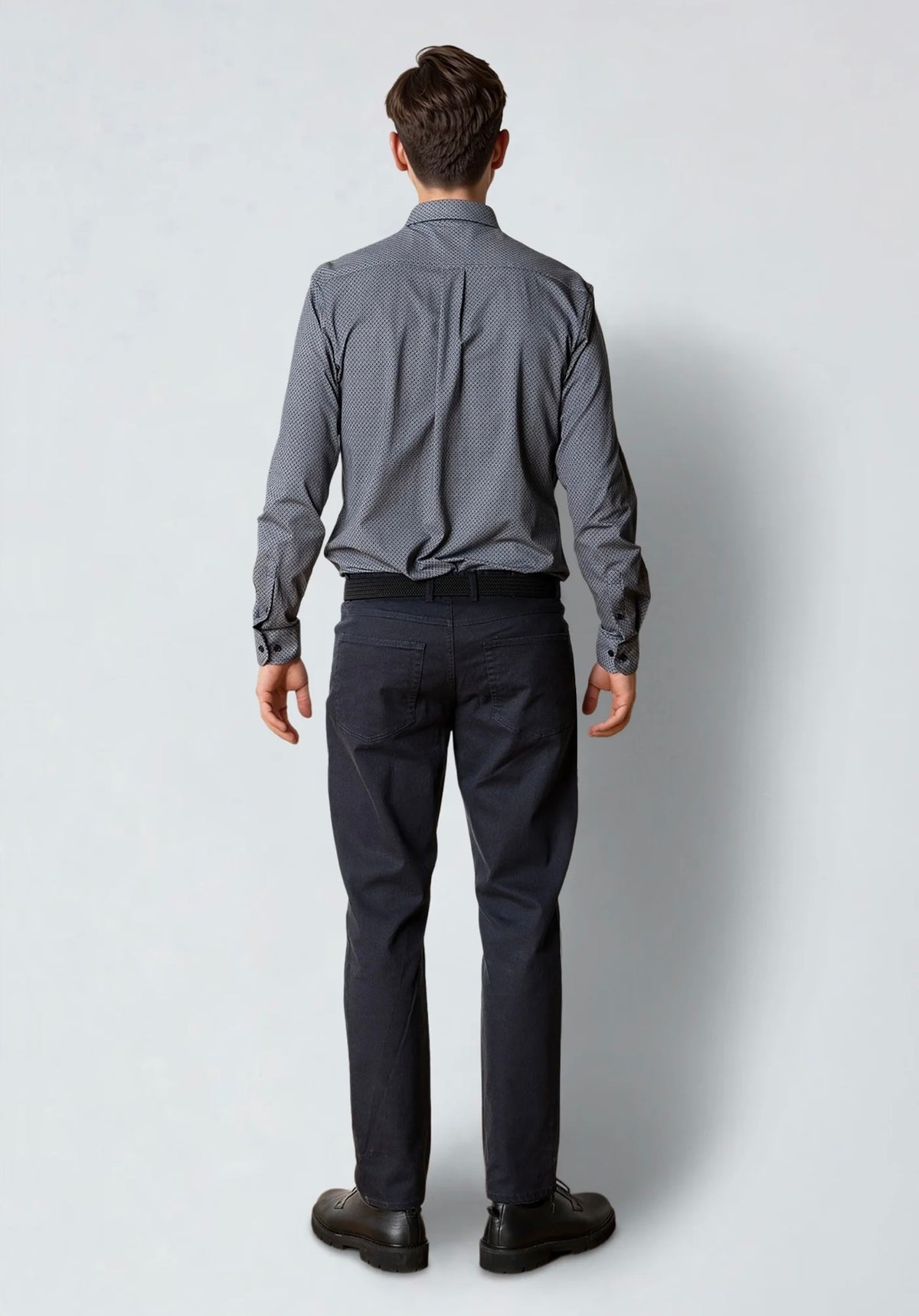 Clean Cut Copenhagen - Formal AOP Stretch Skyrta Dark Navy