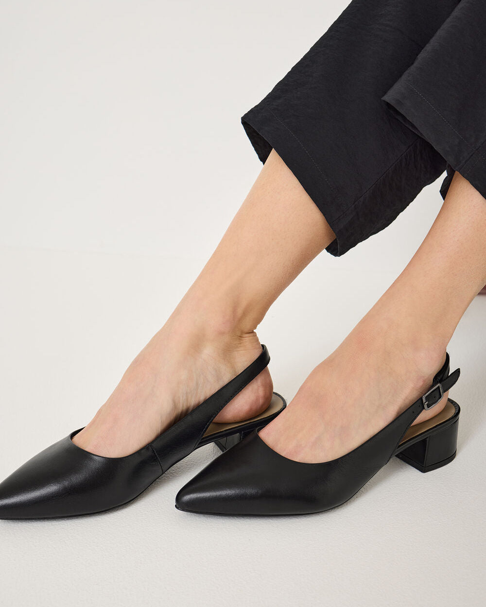 Tamaris Leather sling pumps