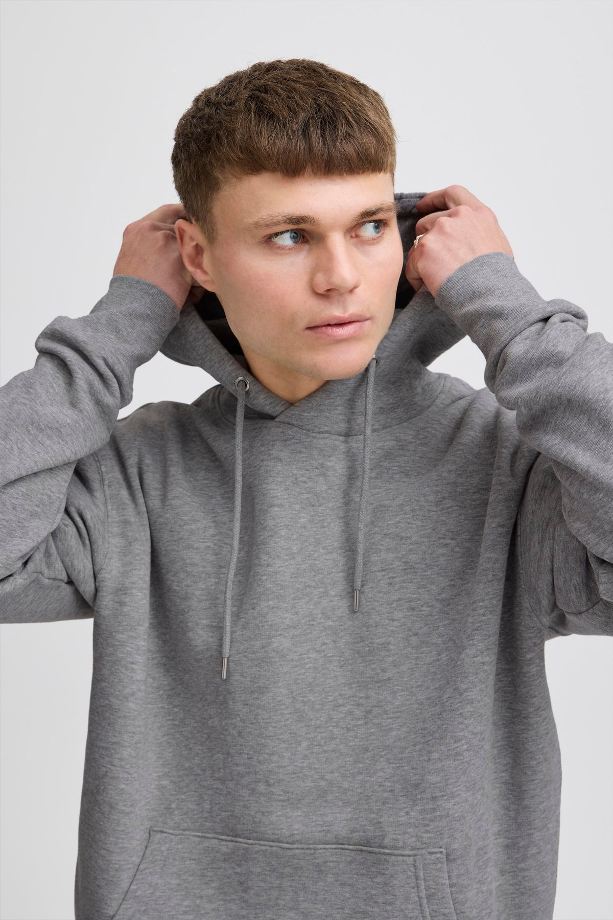 Solid Lenz Hood Sweatshirt - Grey