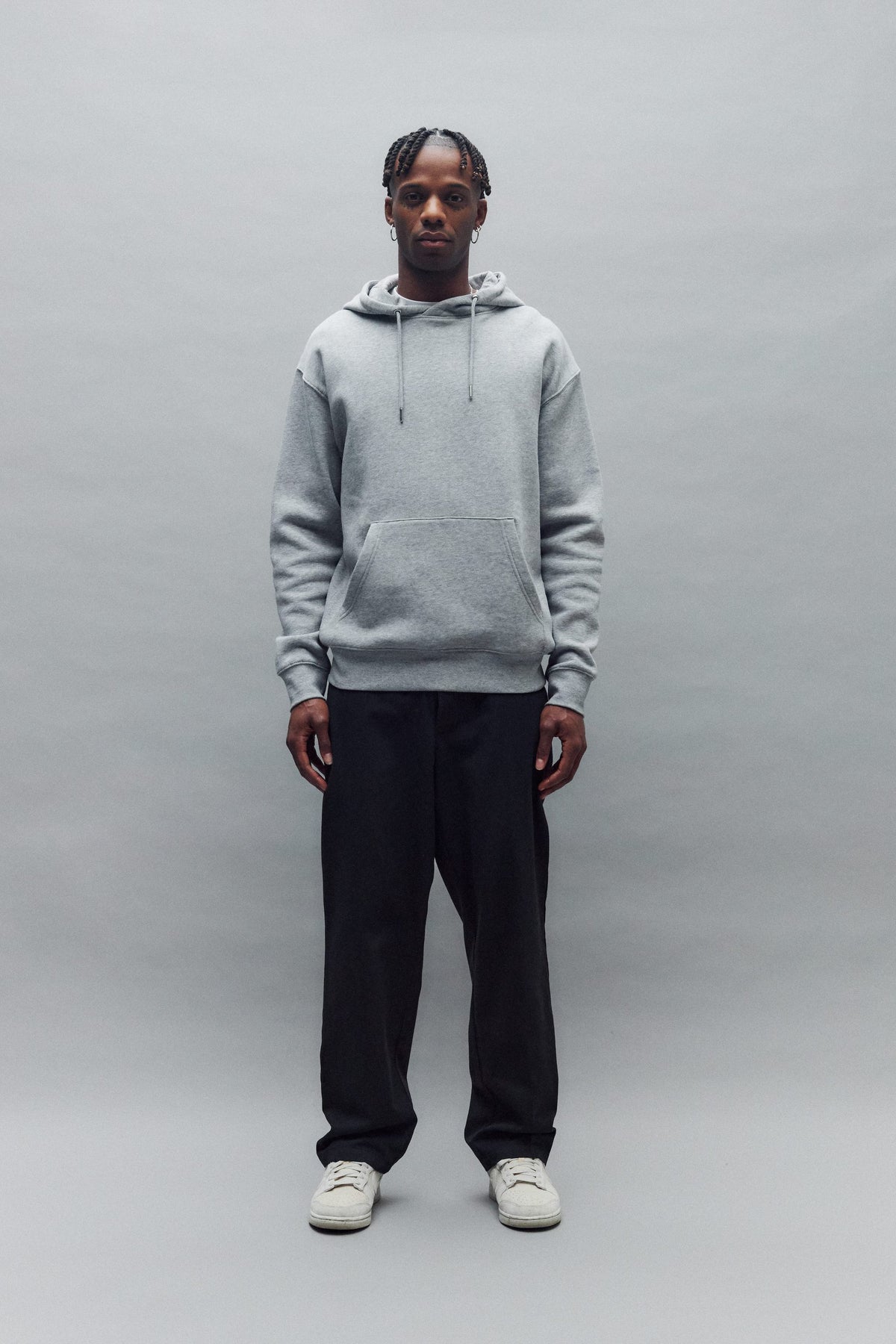 Solid Lenz Hood Sweatshirt - Grey