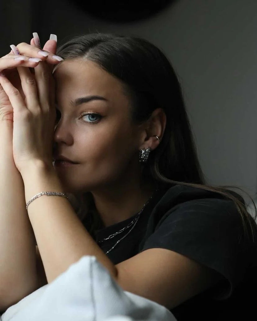 1104 by MAR - MAR2302 XXL EYRNALOKKAR SILFUR