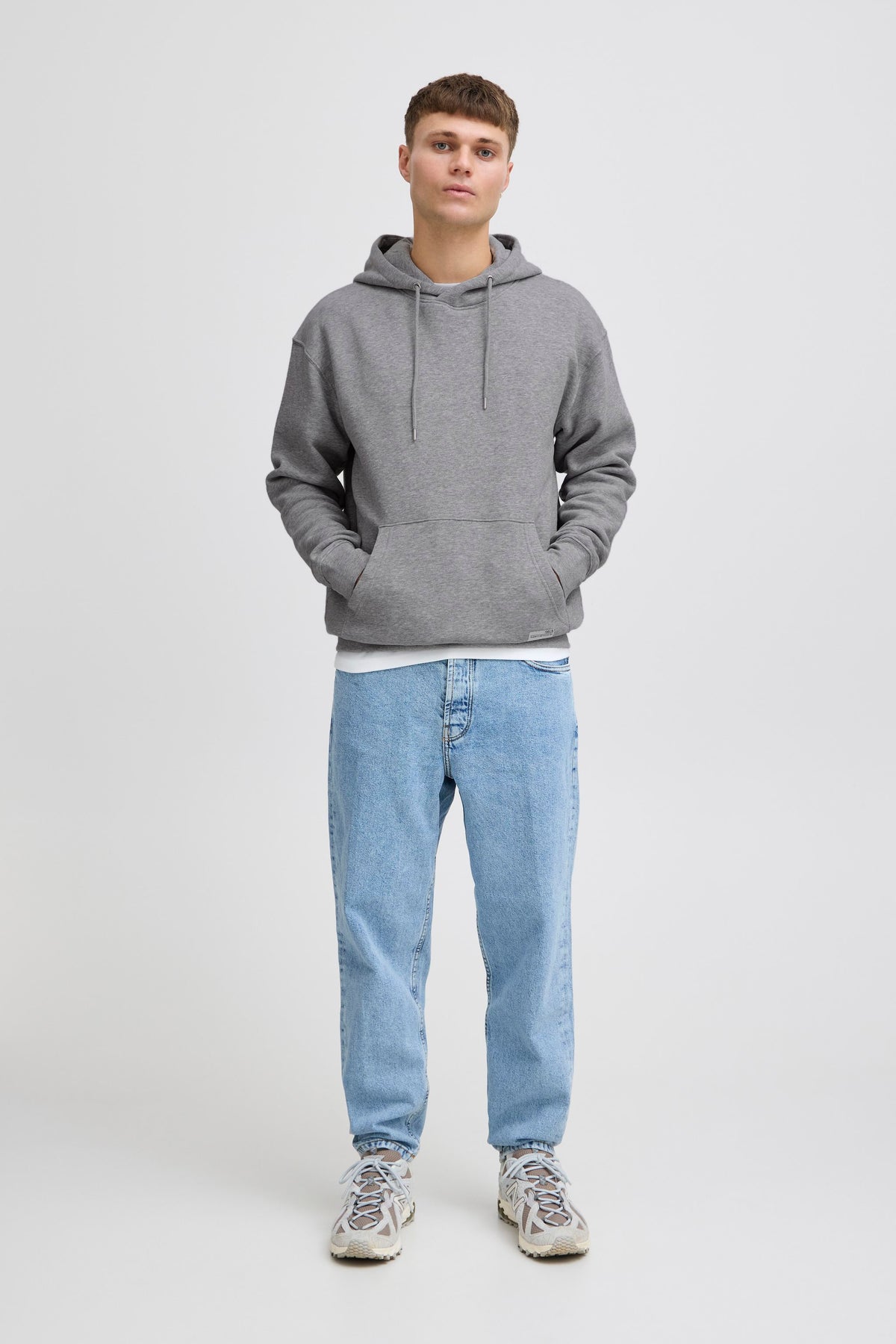 Solid Lenz Hood Sweatshirt - Grey